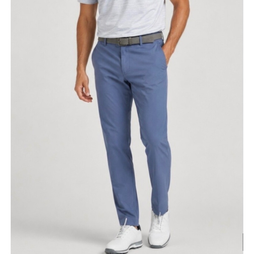 Banana Republic Mens Performance Chino Pants 34x29 Slate Blue Tech Trousers Golf